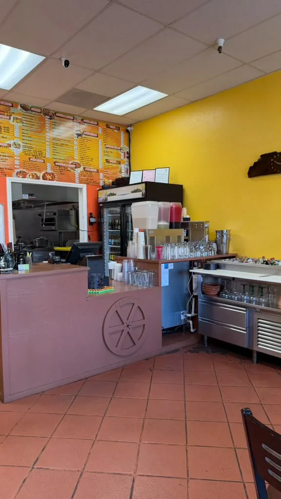 Counter and open kitchen